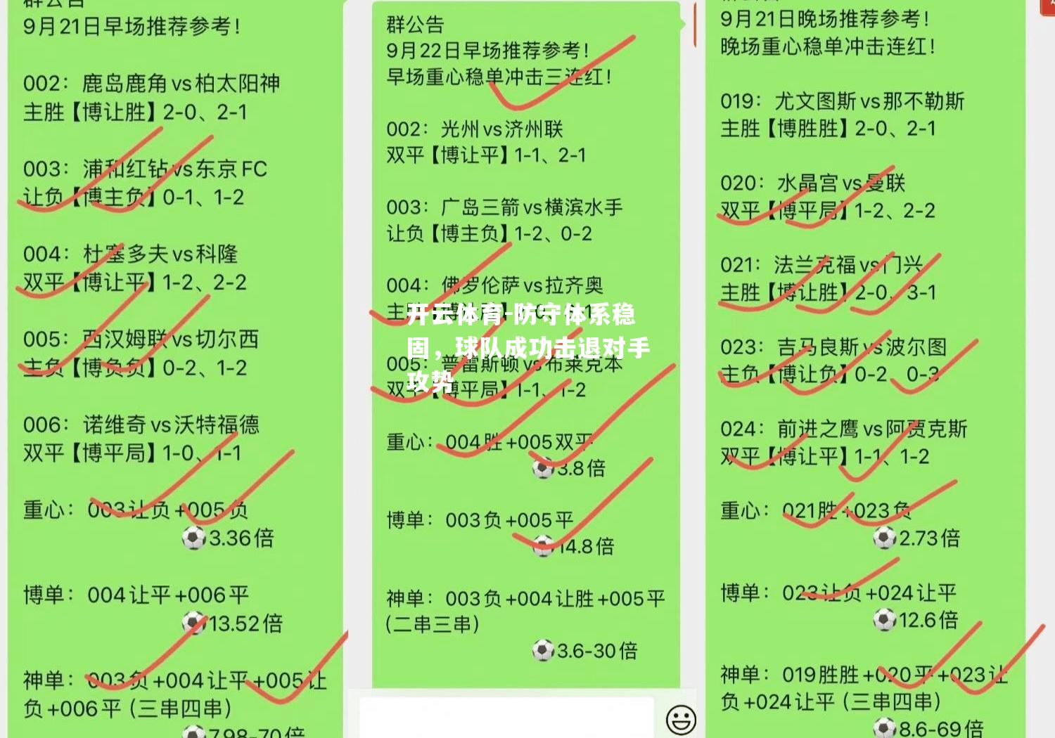 防守体系稳固，球队成功击退对手攻势